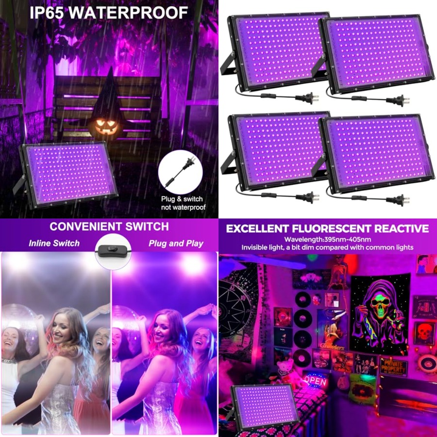 Led Flood Light - Projecteur LED UV 200W pour Fêtes