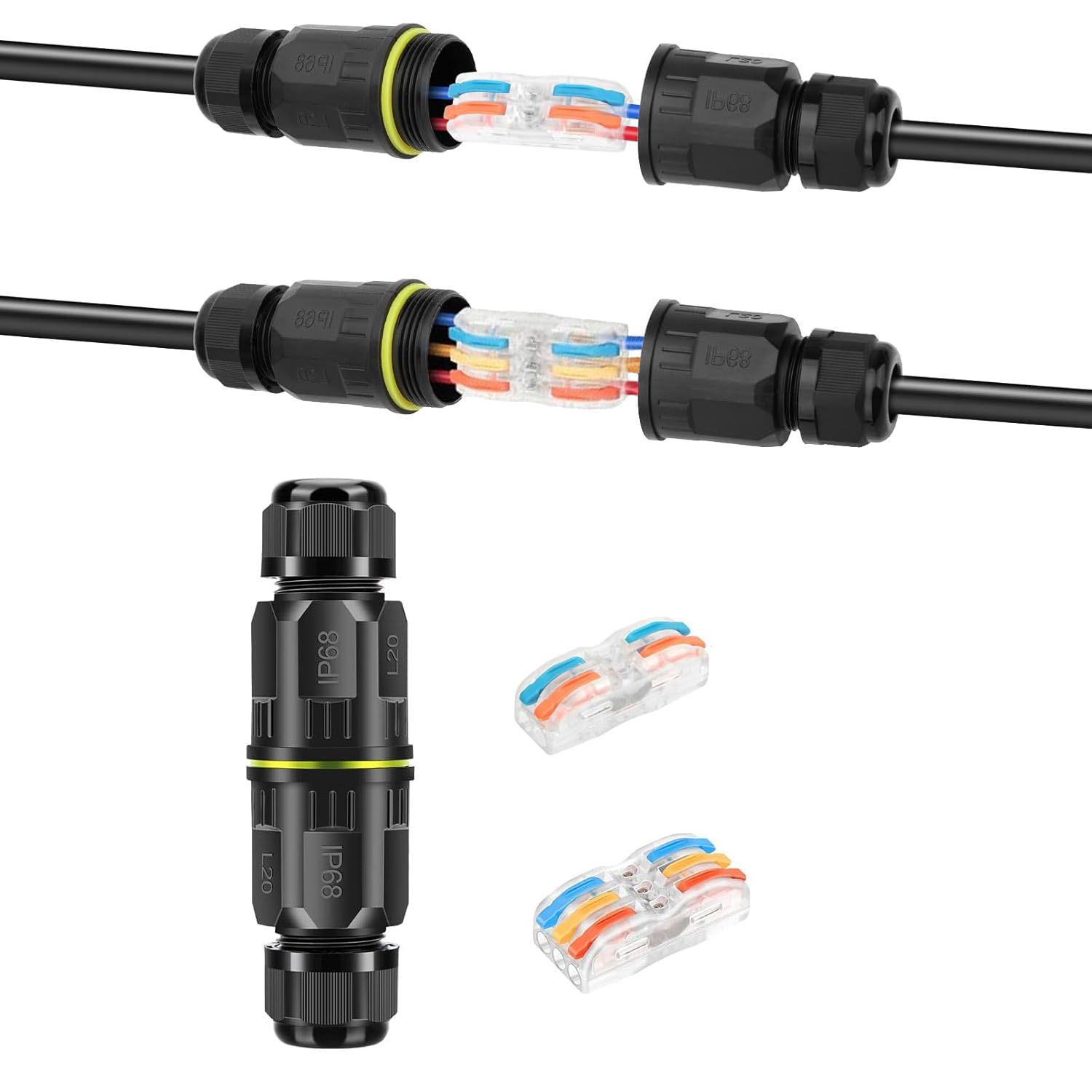 Outdoor Lighting Connectors - Connecteur de câble étanche IP68, connexion