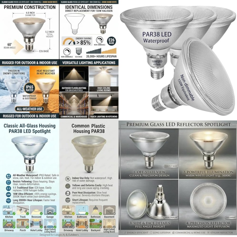 Led Flood Light - Ampoules LED PAR38 à réflecteur en