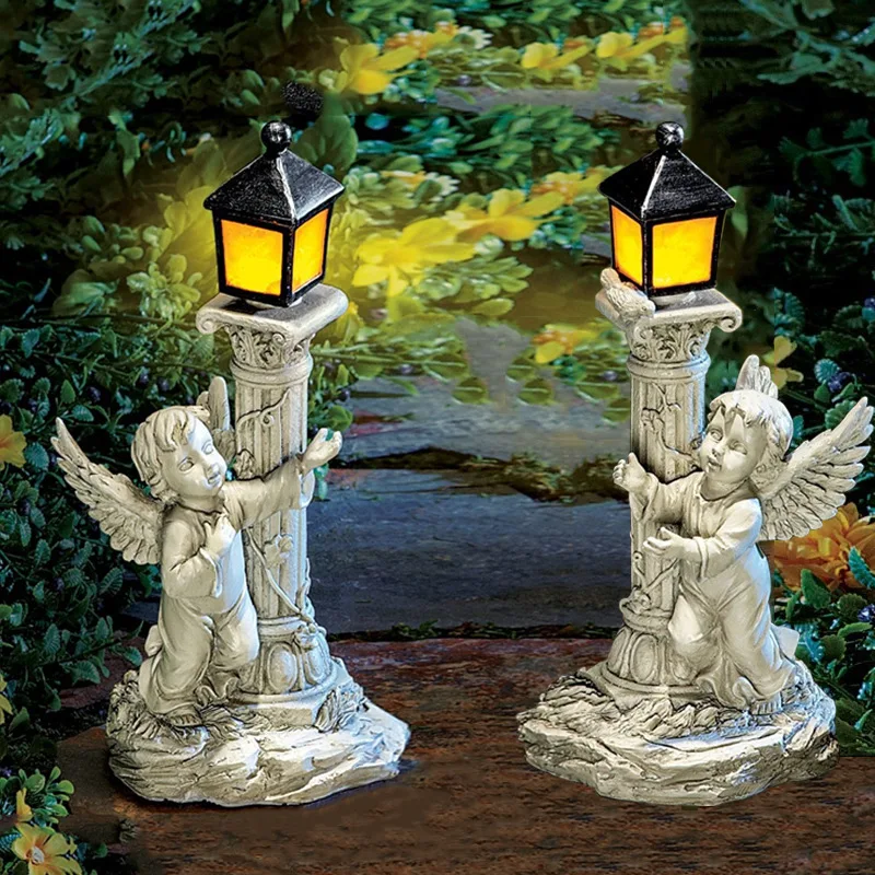 Outdoor Lighting Architectural - Lumière solaire européenne colonne romaine ange