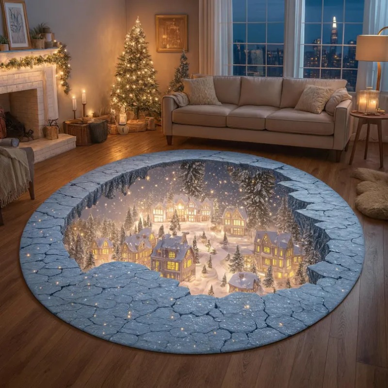 Tapis de Village de noël 3D, t - Outdoor Xmas Lighting Ideas avis et prix